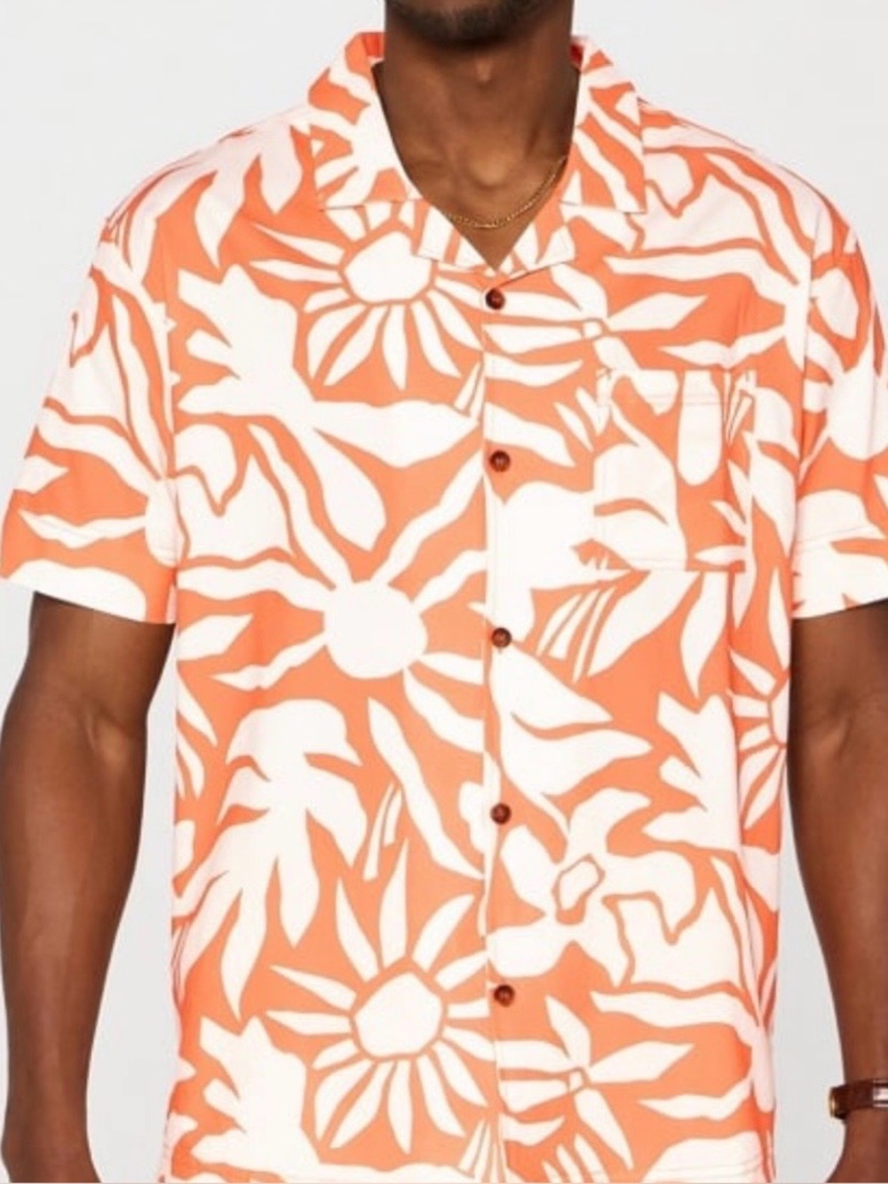 Fabletics Cabana Button Up Shirt Men Medium Camp Beach Pool Vacation Lightweight
